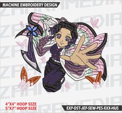 anime inspired , machine embroidery design, files, instant download