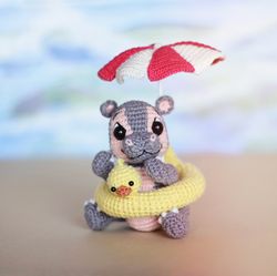 crochet pattern hippo, diy amigurumi hippo tutorial, pdf digital  download, summer crochet pattern