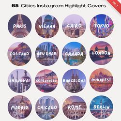 travel instagram story highlight covers, city icons ig highlights, travel blogger instagram highlight icons, travel infl