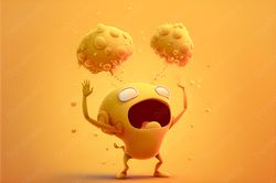 art illustration. screaming bacteria