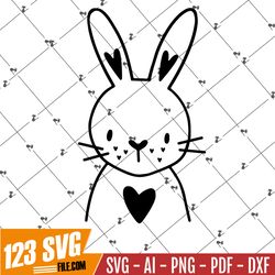 Happy Rabbit - plotter file in PNG, SVG, DXF