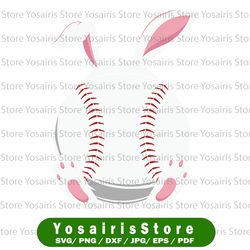 bunny ears baseball svg , cut file sublimation, png, bunny ball, easter bunny png