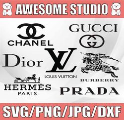 LOGO Fashion brand : Louis Vuitton svg, Chanel svg, Burberry svg, Prada  svg, Gucci, Logo bundle svg, Instant Download