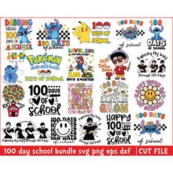 100 days of school svg bundle, 100th day of school svg, 100 days svg, teacher svg, school svg, school shirt svg, sports