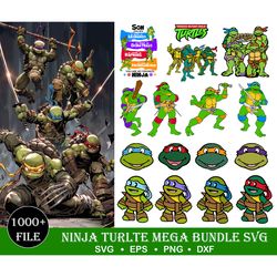 1000 ninja turtles bundle svg, ninja turtles svg, silhouette, ninja turtles vector, ninja turtle cutfile, ninja turtles