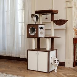 cat litter box furniture enclosure