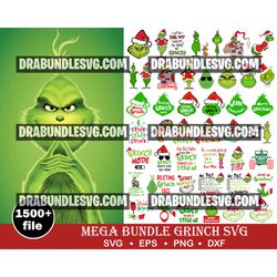 1500 grinch svg, grinch christmas svg, christmas svg, grinchmas svg, grinch face svg, cut file svg, cricut svg, png svg