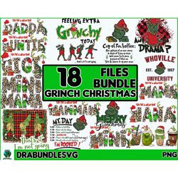 18 christmas bundle png,grinchmas png,grinch png,funny christmas png sublimation,is it jolly enough png,resting teacher