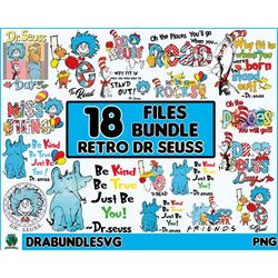 18 mega bundle dr. suess png, dr. suess day, sublimation print, teacher love png, read across america, dr. suess day png