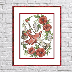 flower elfs  - cross stitch pdf digital pattern - part eight