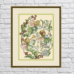 flower elfs  - cross stitch pdf digital pattern - part twelve