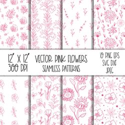 seamless floral pattern svg.hand drawn floral seamless paper