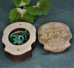 Unique Jewelry Ring Box "sugar Skull 3". Ready Cdr, Dxf, Ai, Eps, Svg Laser Cut Files. undefined Cutting Plan For Laser Machines1