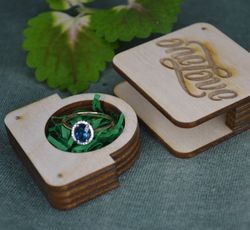 uniquie ring box "one love". ready cdr, dxf, ai, eps, svg laser cut files.  cutting plan for laser machines