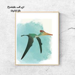 pterodactyl nursery prints, dinosaurs nursery prints, nursery wall art, cute nursery prints, nursery printable art