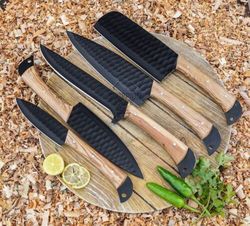 handforged chef knife set, damascus steel knives, chef knives set, kitchen knives set, chef knife set, handmade knife