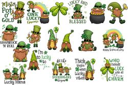 18 files of gnomes patrick's day png sublimation download bundle