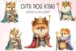 05 files of cute dog king clipart animal sublimation digital design bundle