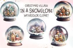 christmas village in a snow globe png merry christmas sublimation