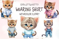 05 png cute little kitty wearing shirt png merry christmas sublimation design