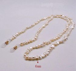 unique design aa noble pearl glasses chain small size white real pearl gemstone myopia glass