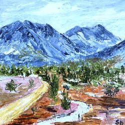 rocky mountain national park original oil painting colorado landscape original art 8 by 8