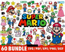 super mario bundle svg files for cricut, silhouette, super mario svg bundle, mario bundle svg