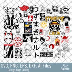 anime cartoon svg bundle, anime, cartoons, manga, japanese cartoon svg png, anime silhouette cutting files, cricut files