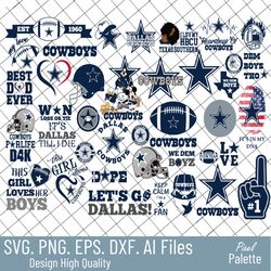 cowboys svg bundle, cowboys vector file, football team svg, cowboys star svg cut files, instant download