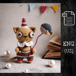 crochet pattern cute cat / amigurumi little fish / pdf pattern