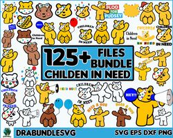 125 children in need svg bundle, children in need png, children in need svg, pudsey bear, pudsey bear svg, pudsey bear p