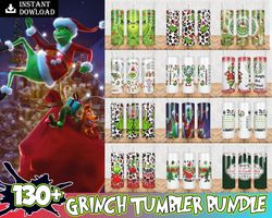 130 grichmas christmas tumbler bundle png, merry christmas tumbler bundle, movie christmas png tumbler, 20 oz skinny tum