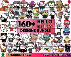 160 hello kitty halloween svg, hello kitty svg, halloween kitty svg, hello kitty christmas svg, jack skellington, christ