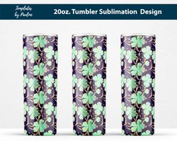 seamless green watercolor clover tumbler wrap