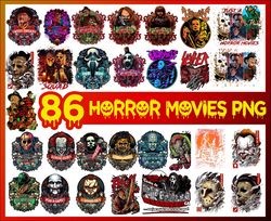 85 halloween horror movies characters bundle png printable, png files for sublimation designs digital download