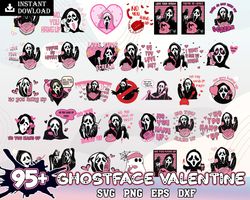 95 valentine ghostface svg png bundle, ghostface calling, no you hang up, horror valentine png, valentine movie png inst