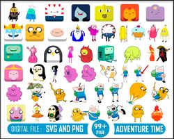 99 adventure time svg bundle princess bubblegum svg jake svg finn svg digital file instant download cricut file vector,c