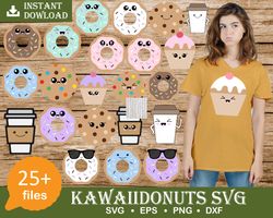 donut svg bundle, coffee cup svg, cute food clipart, sprinkles, cake, teacup png, planner sticker clipart, commercial us