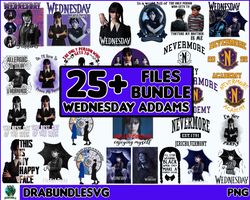 25 wed addams png bundle, nevermore academy png, new 2022 tv series png, horror movies png, wed the best day of week png