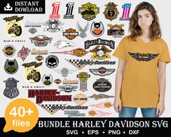 40 harley logos svg bundle, png, pdf, eps, svg files for print, harley davidson svg files, harley svg, instant download