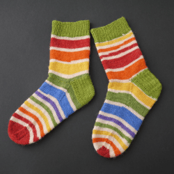 Kids Wool Socks. Striped Socks For Girl's Or Boy's. Colorful Handmade Socks. Gift For Kids.