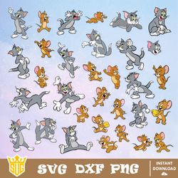 tom and jerry svg, warner bros svg, cricut, cut files, clipart, silhouettes, vector graphics, digital download file