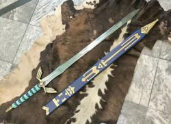 custom hand forged stainless steel the skyward link.s master sword with scabbard- costume armor