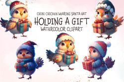 05 files chibi chicken wearing santa hat png merry christmas sublimation