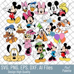 mickey mouse svg, mickey mouse svg bundle, mickey mouse png, minnie mouse svg, svg files for cricut & silhouette