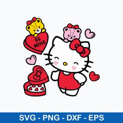 hello kitty be mine candy svg, kitty valentine svg, png dxf eps file