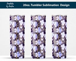 seamless blue watercolor clover tumbler wrap