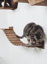 cat bridge, wall mounted cat furniture, cat furniture wall bridge, cat ladder, kitten bridge, cat climbing wall,