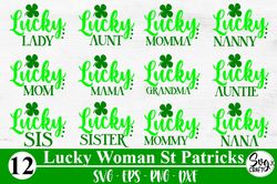 lucky woman st patricks day quote bundle svg dxf eps png