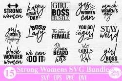 strong women's svg bundle